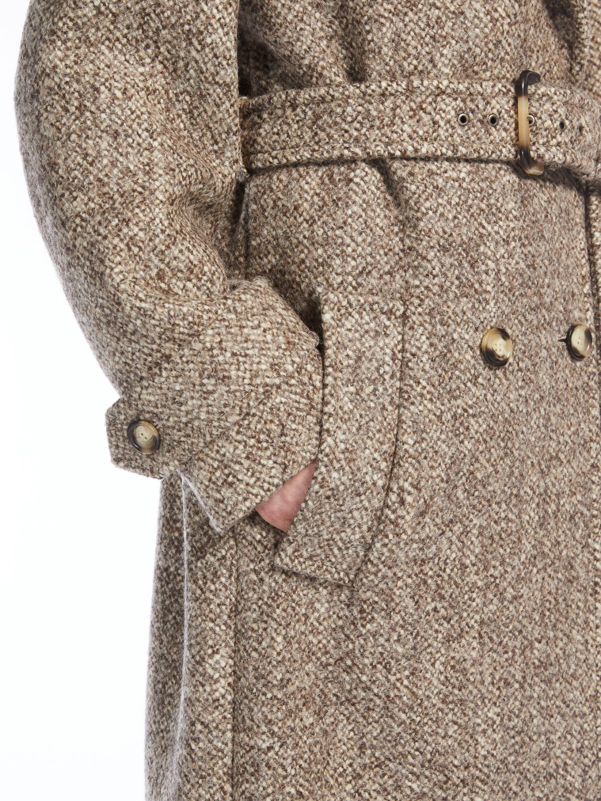 Double-breasted tweed coat