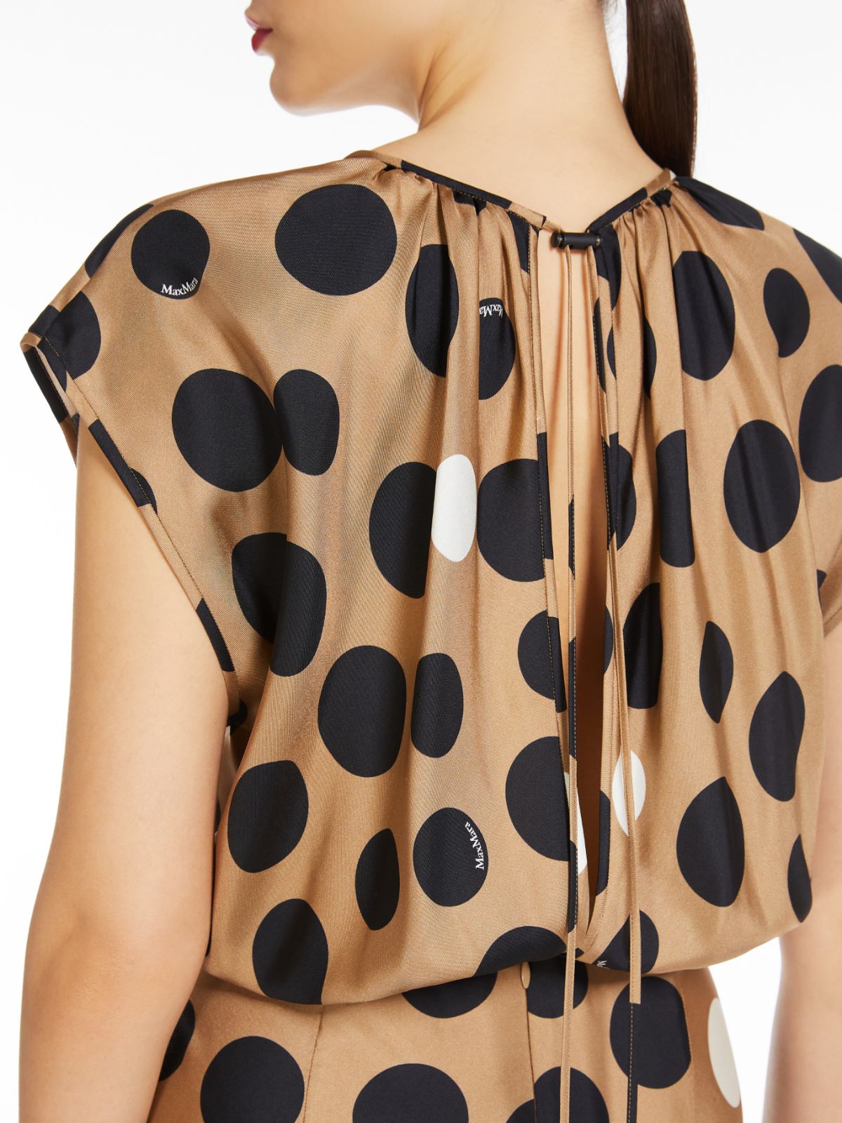 Printed silk twill dress