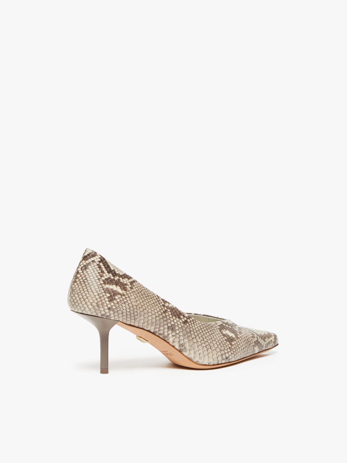 Python-print leather court shoes