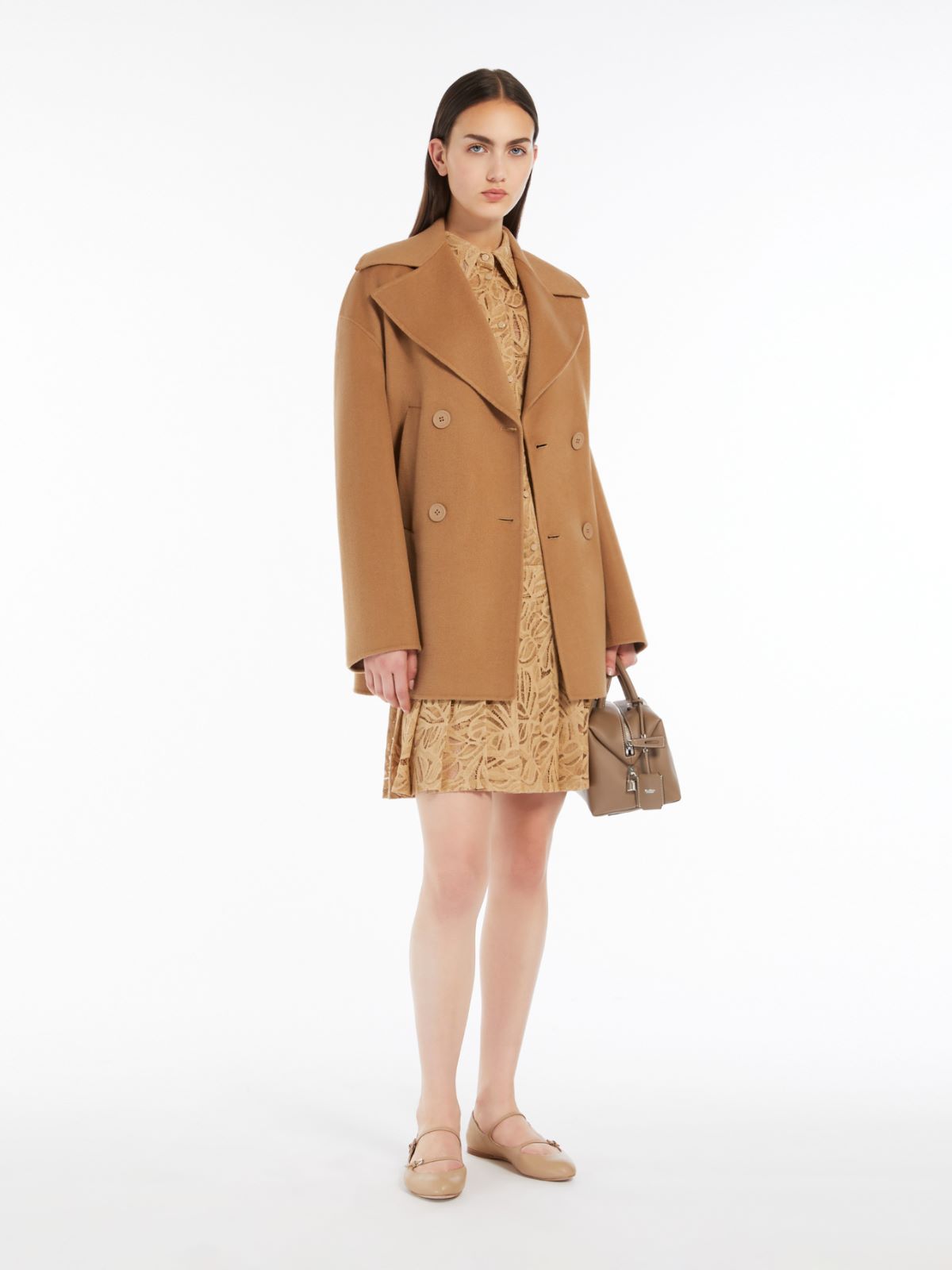 Wool, cashmere and silk pea coat