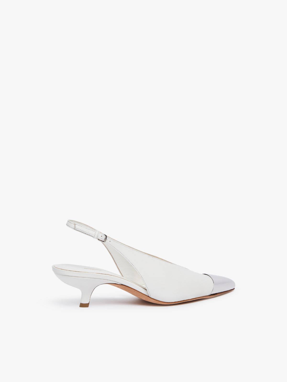 Metal-toe slingbacks