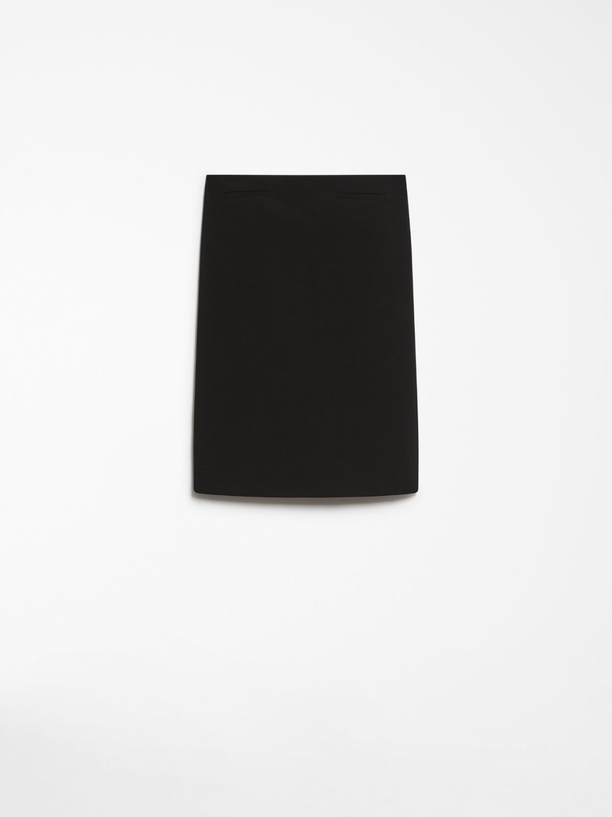 Straight-fit stretch wool skirt
