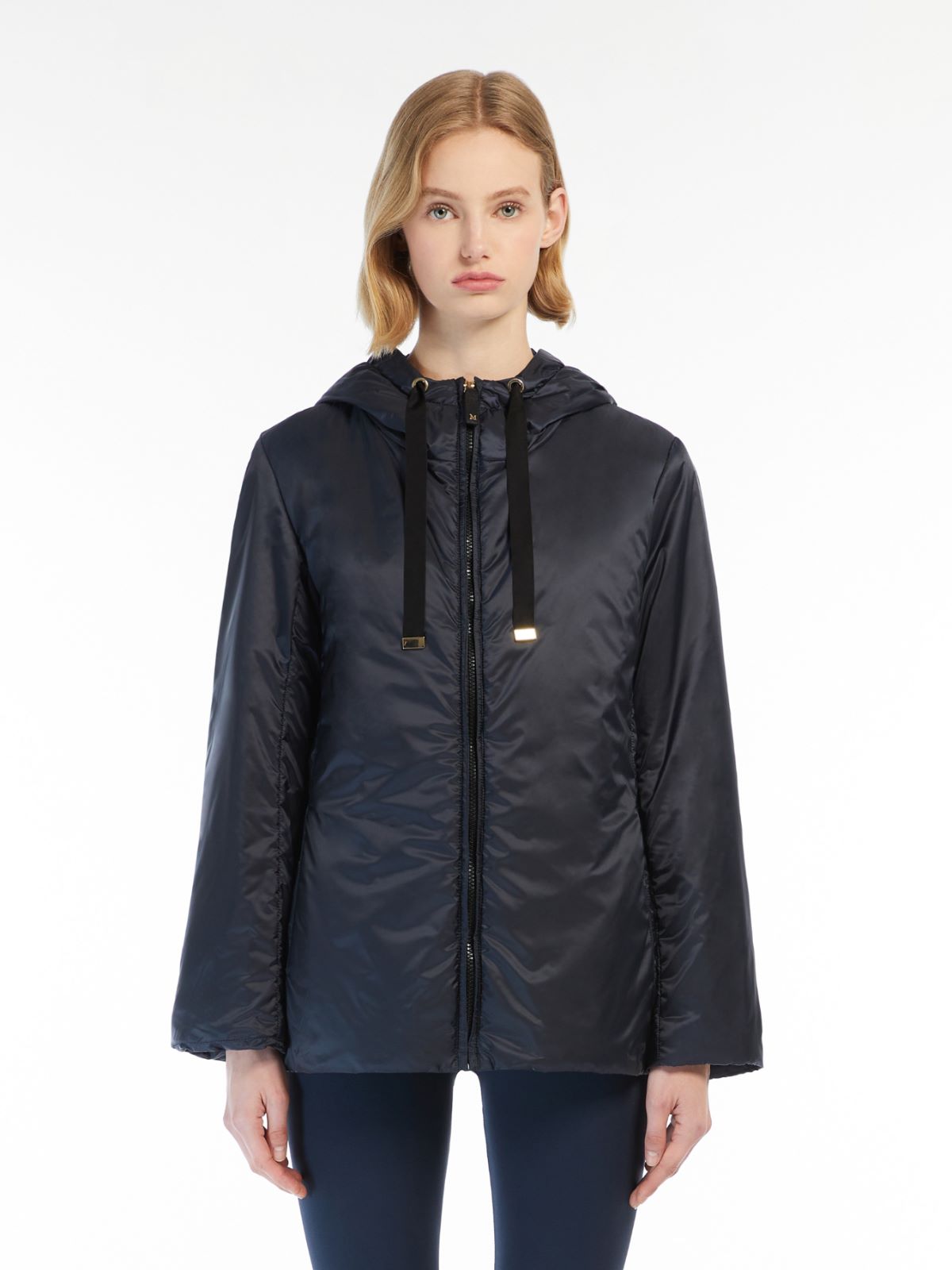 Water-repellent technical canvas travel sweatshirt