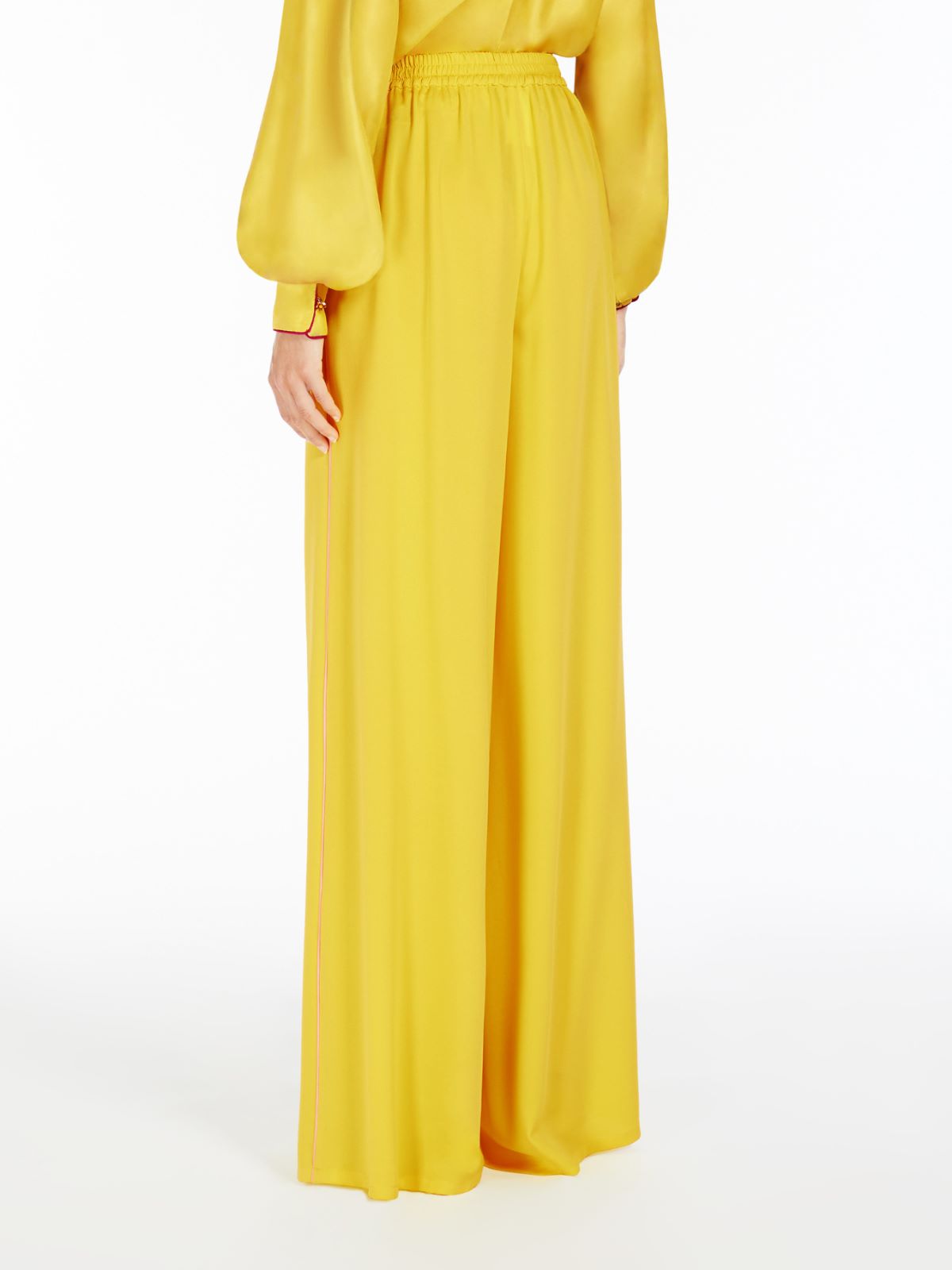 Silk wide-leg trousers