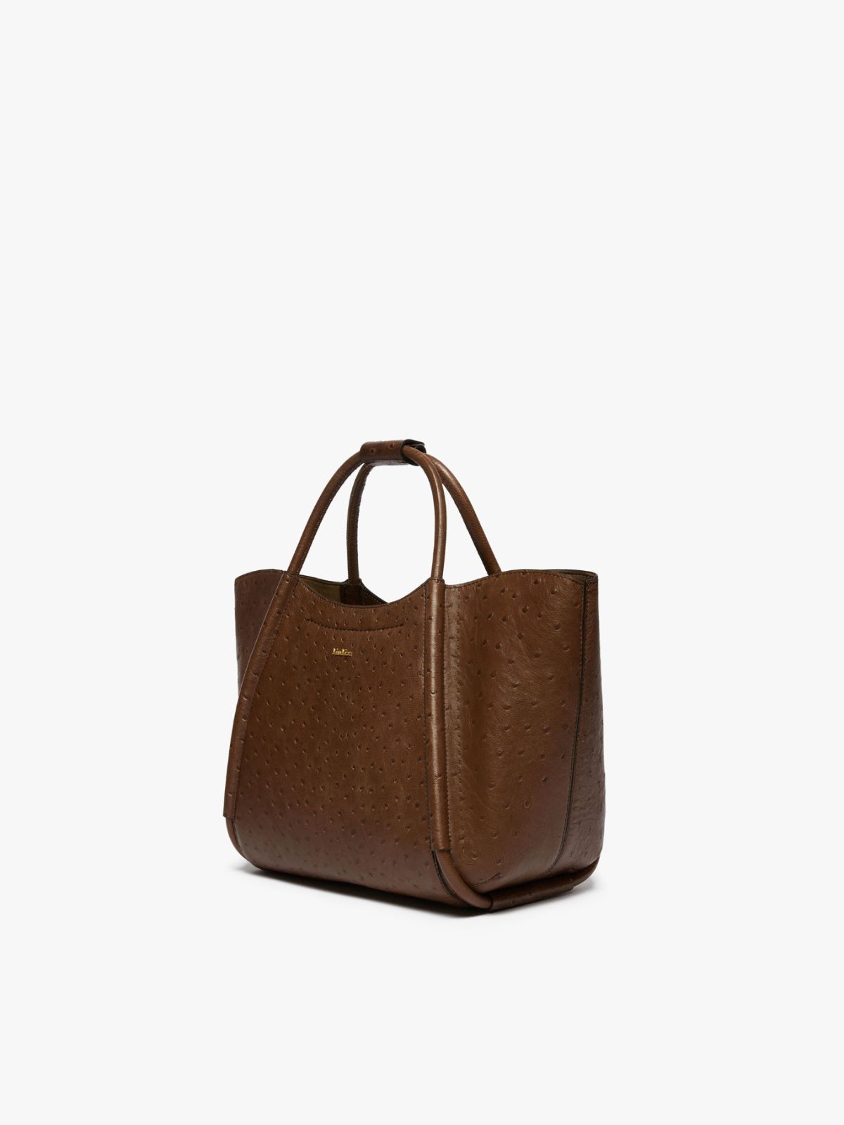 Small ostrich-print leather Marine Bag