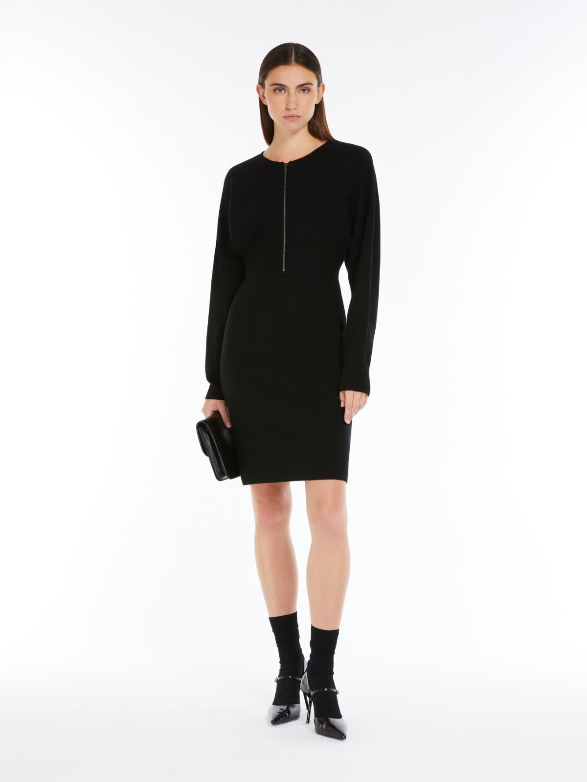 Wool and viscose knit dress