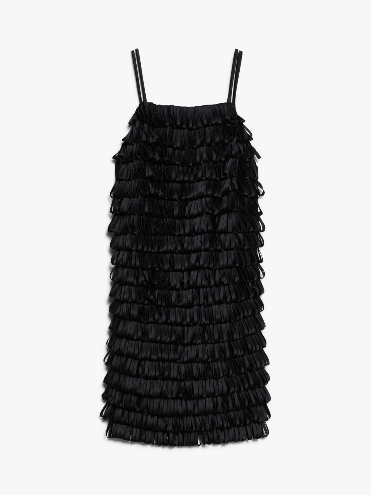 Embroidered cady flared dress