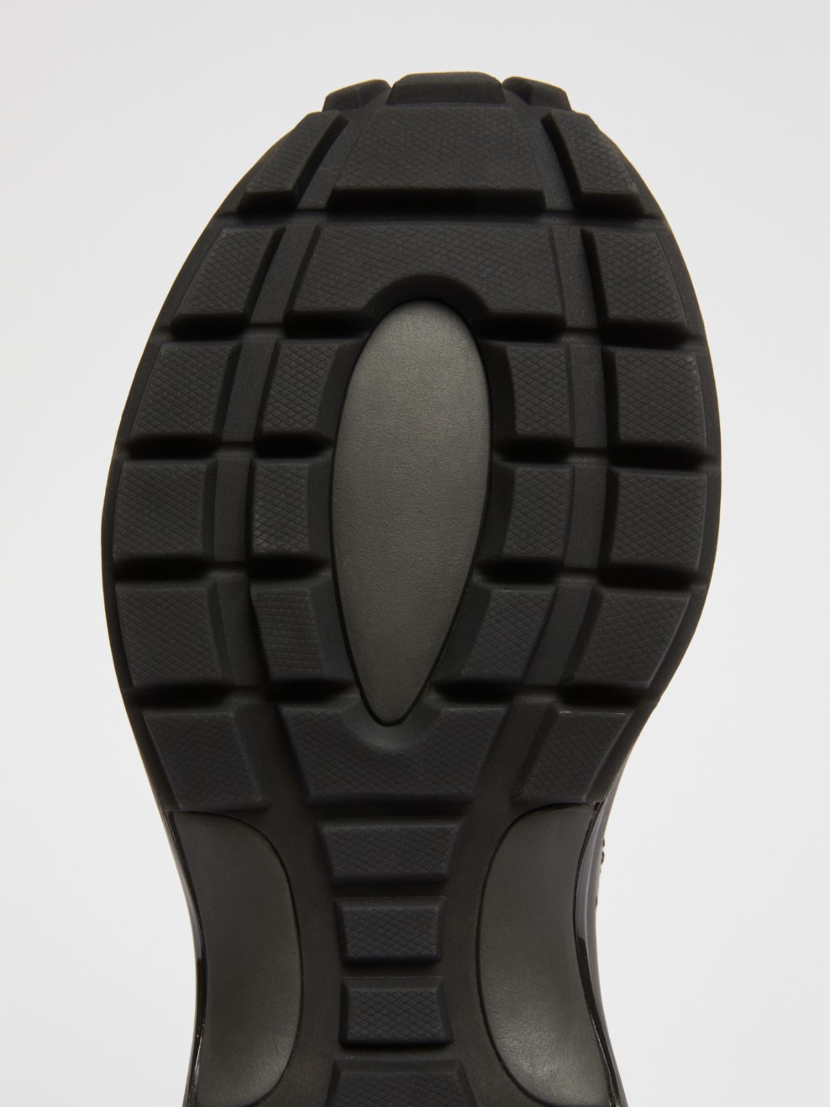 Chunky-sole leather sneakers