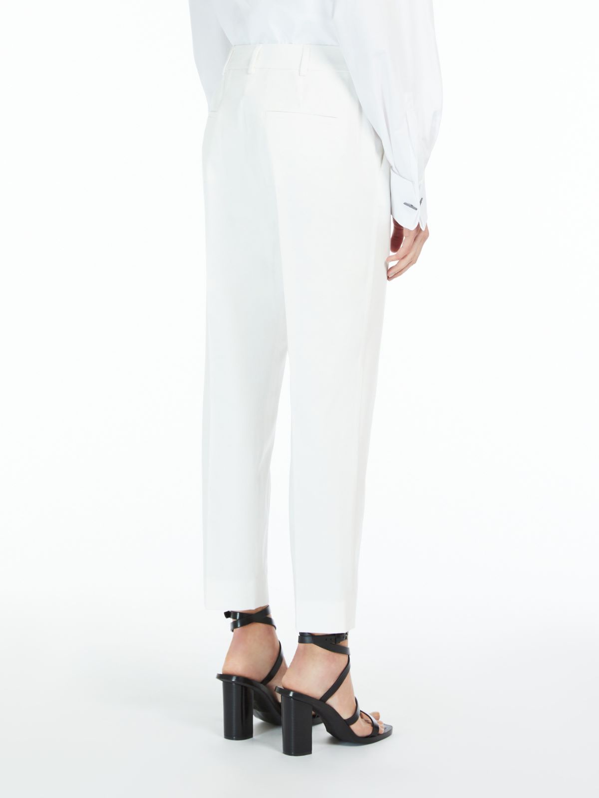 Stretch satin cropped trousers