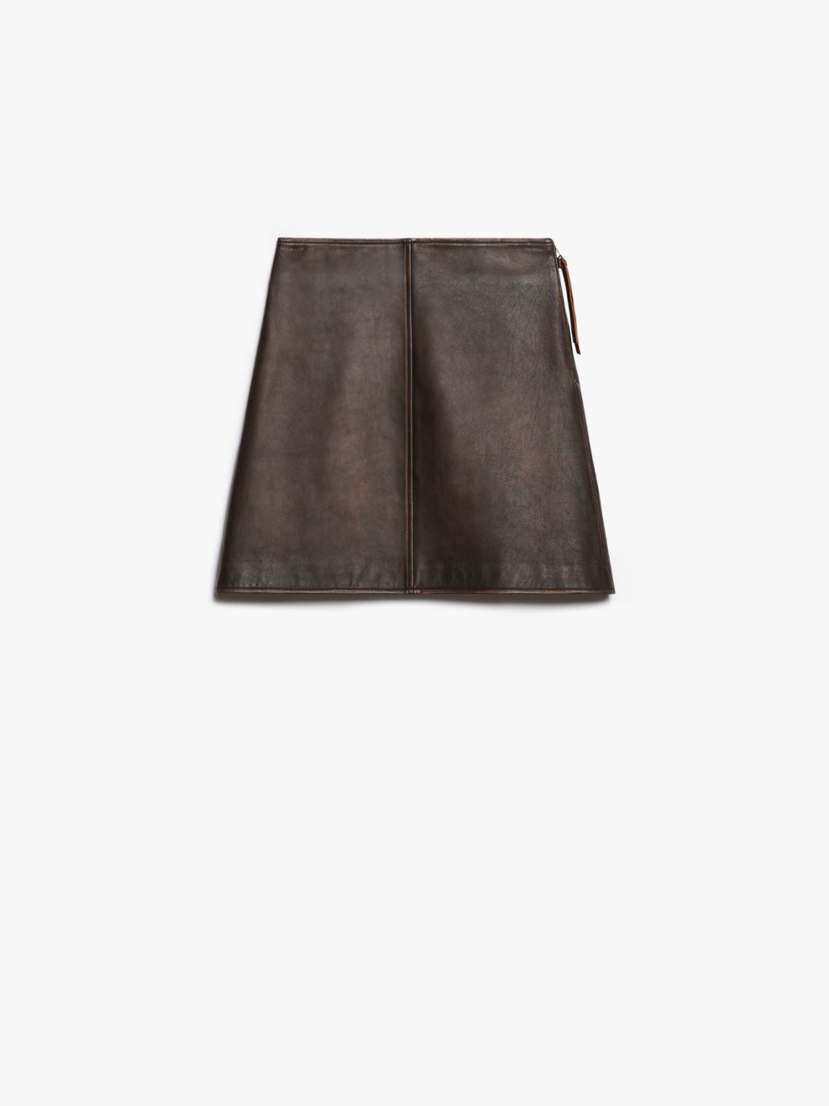Leather mini skirt