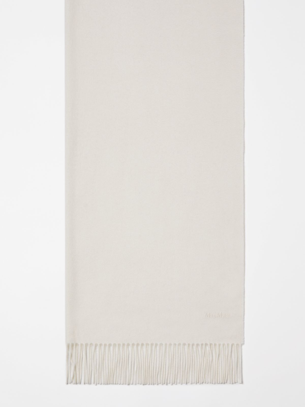 Cashmere stole with embroidery and fringes