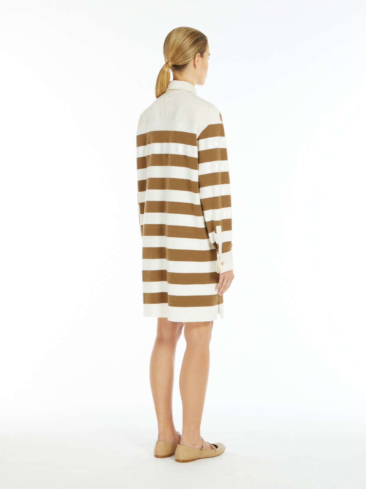 Cotton satin polo-style dress