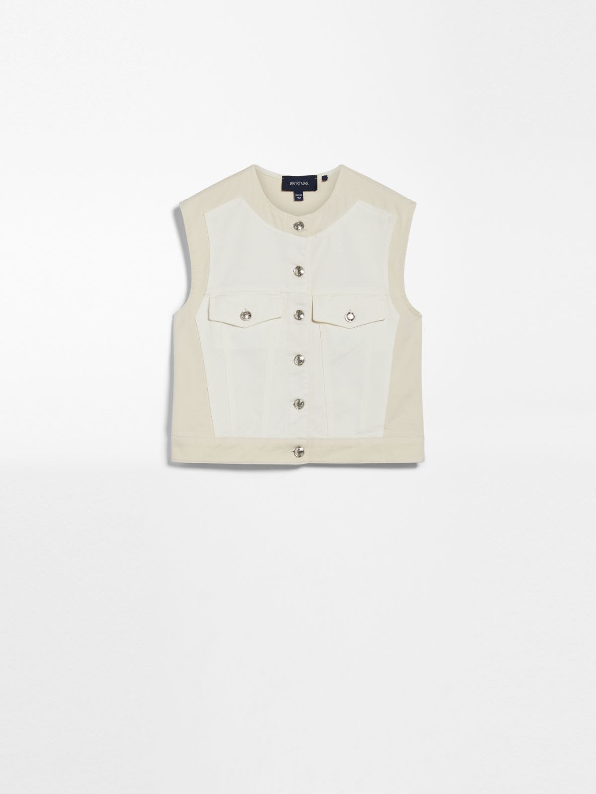 Double-colour denim waistcoat