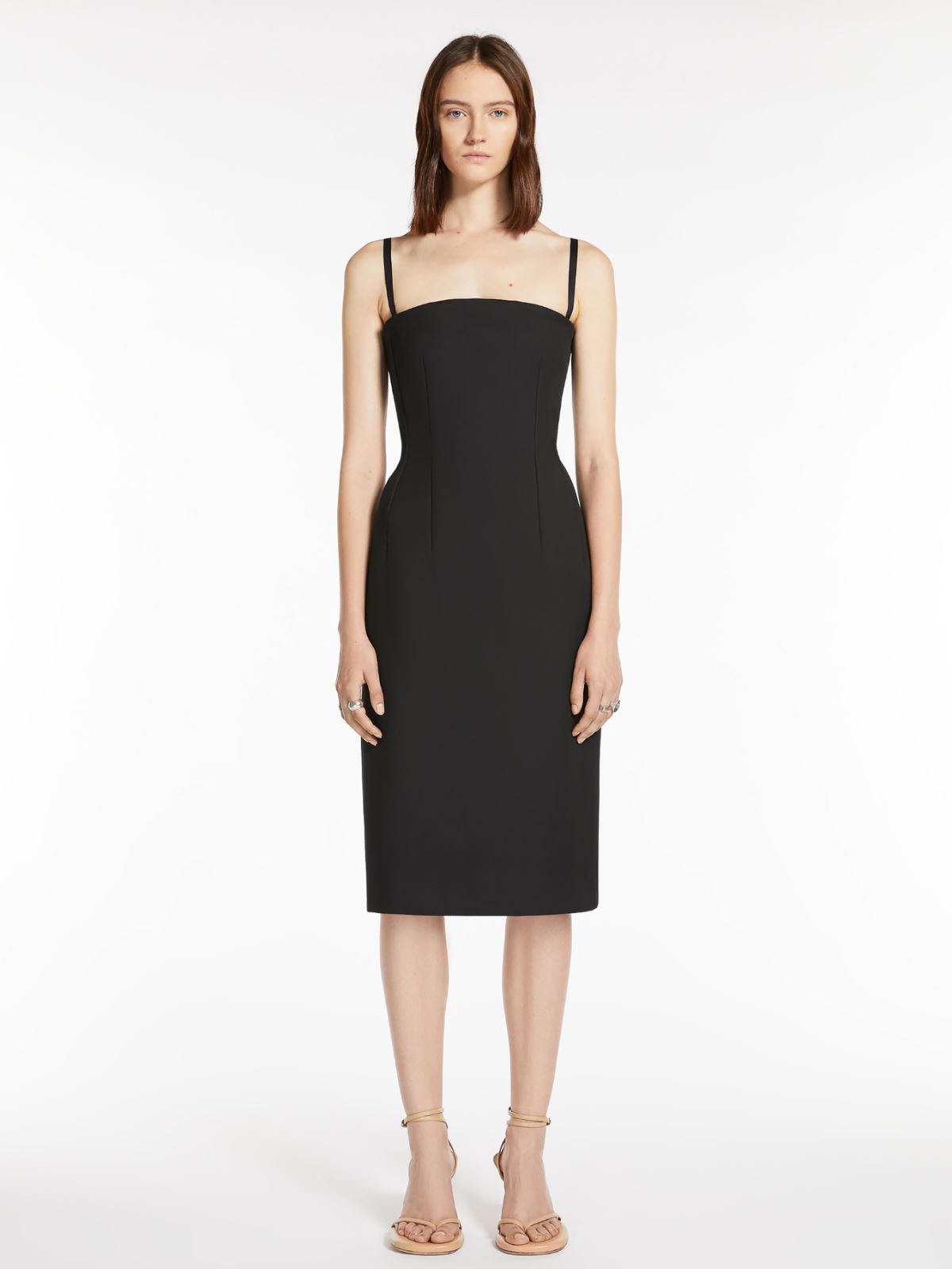 Double-faced cotton bustier dress