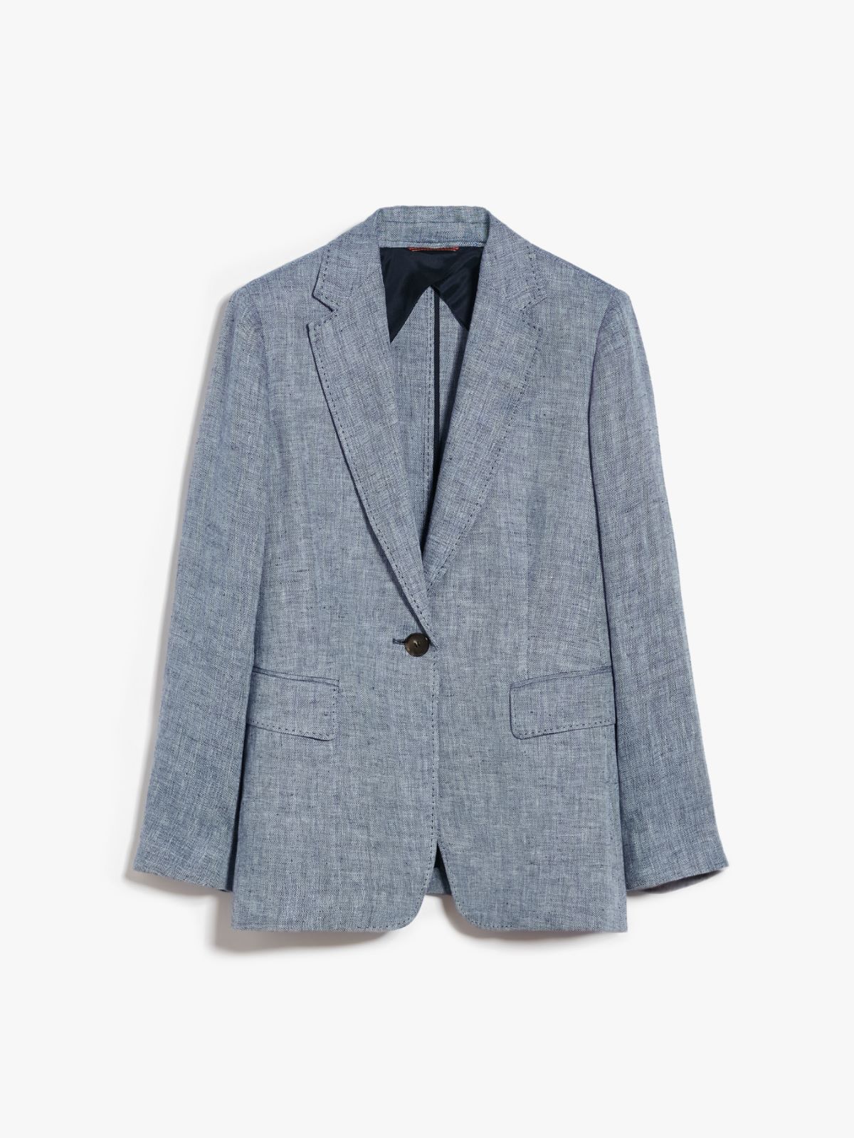 Herringbone linen blazer