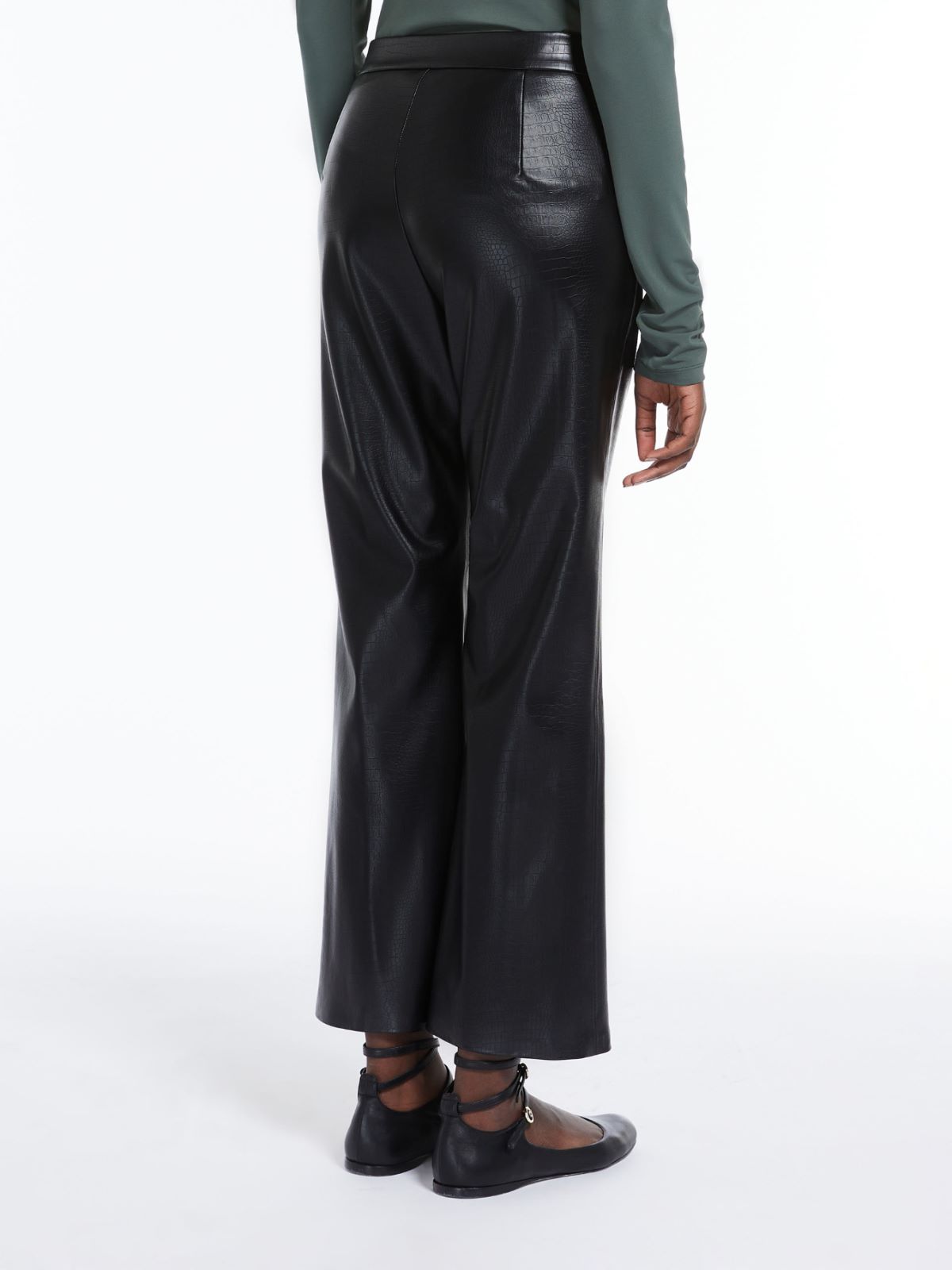 Crocodile-print jersey trousers