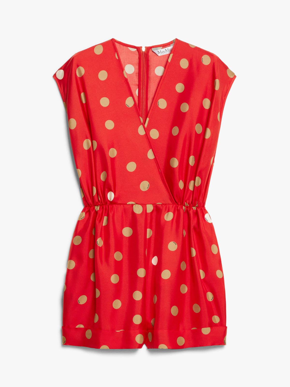 Printed silk twill jumpsuit