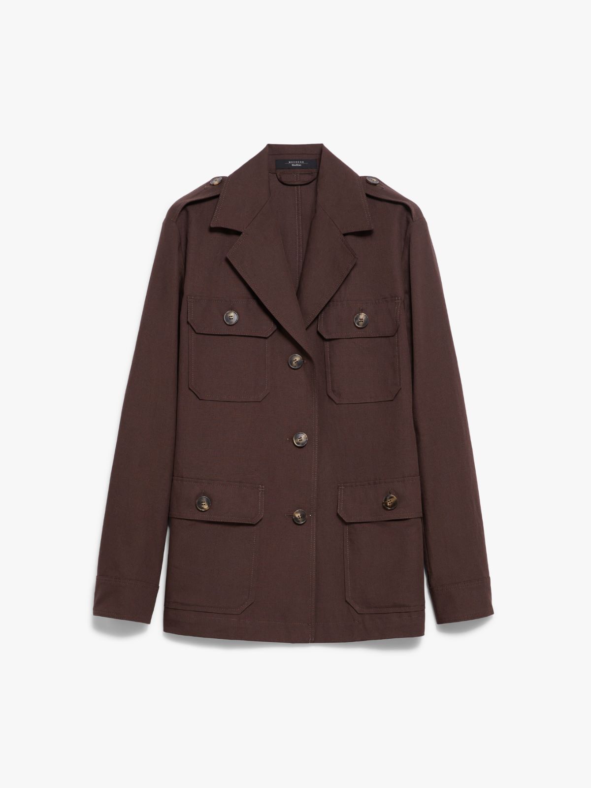 Cotton and linen canvas blazer