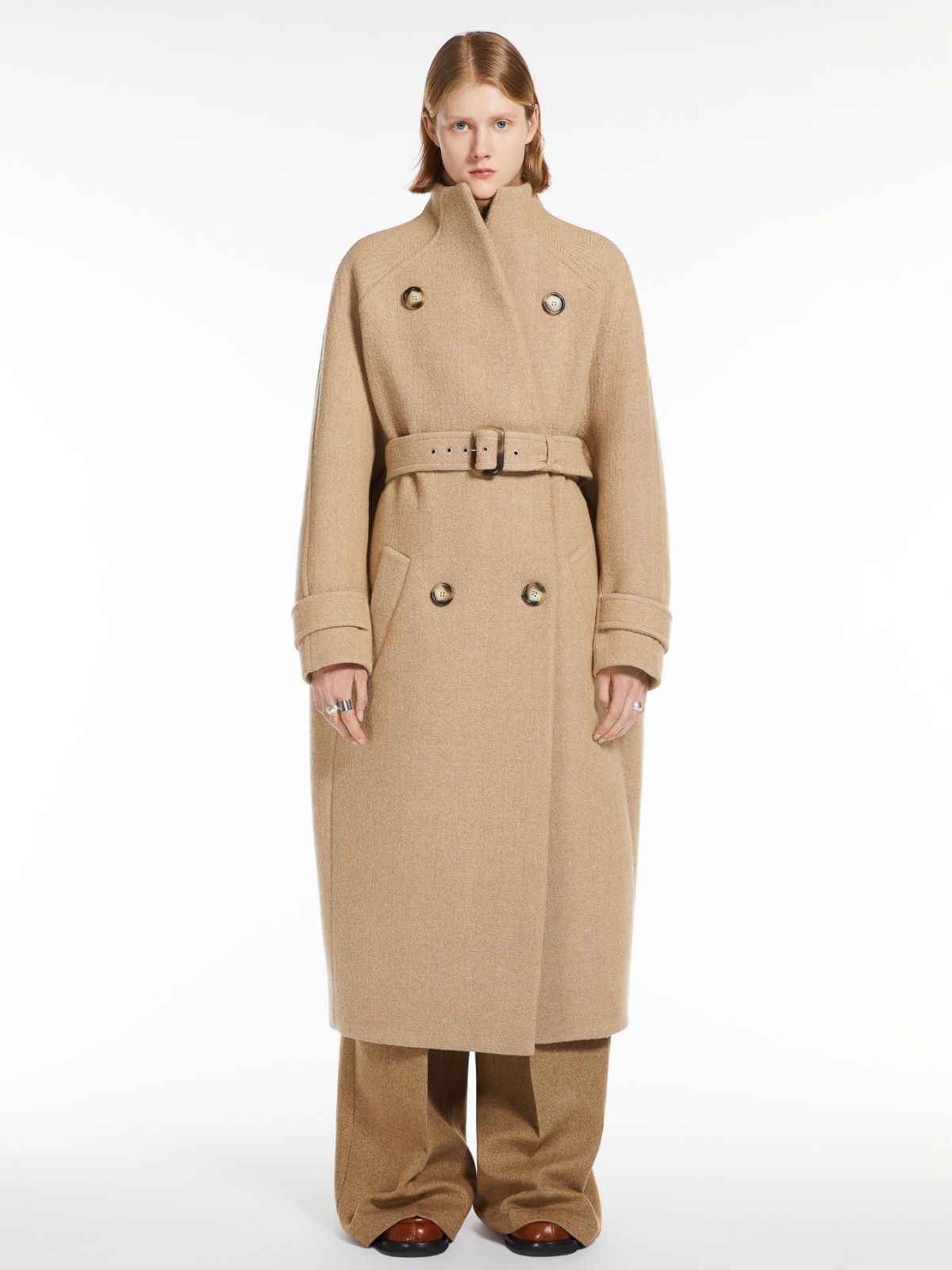 Comfort-fit wool-blend coat