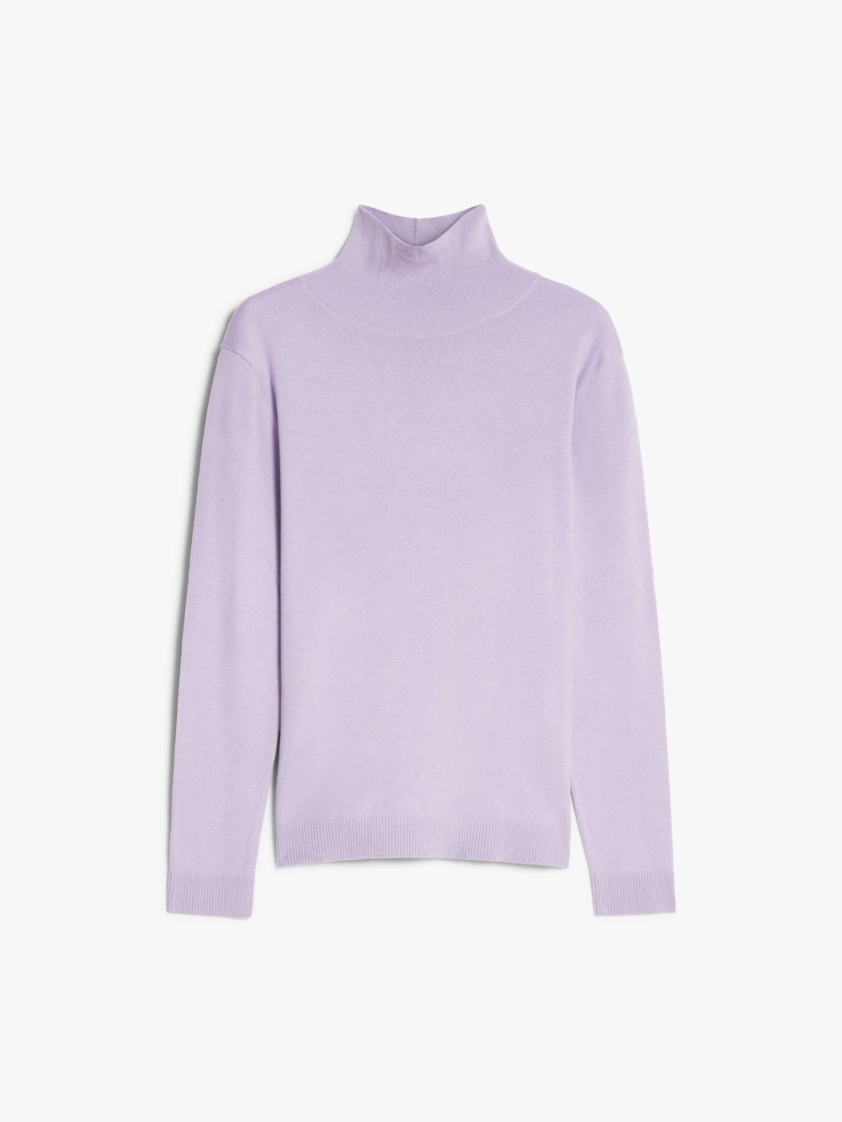 Silk and wool polo-neck sweater