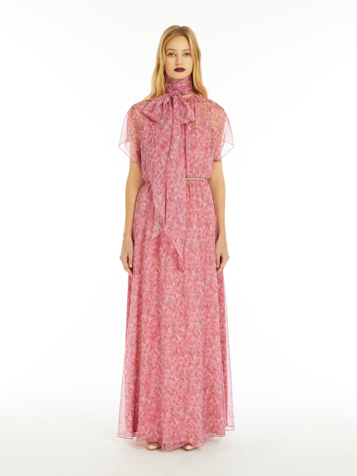 Printed georgette flared dress