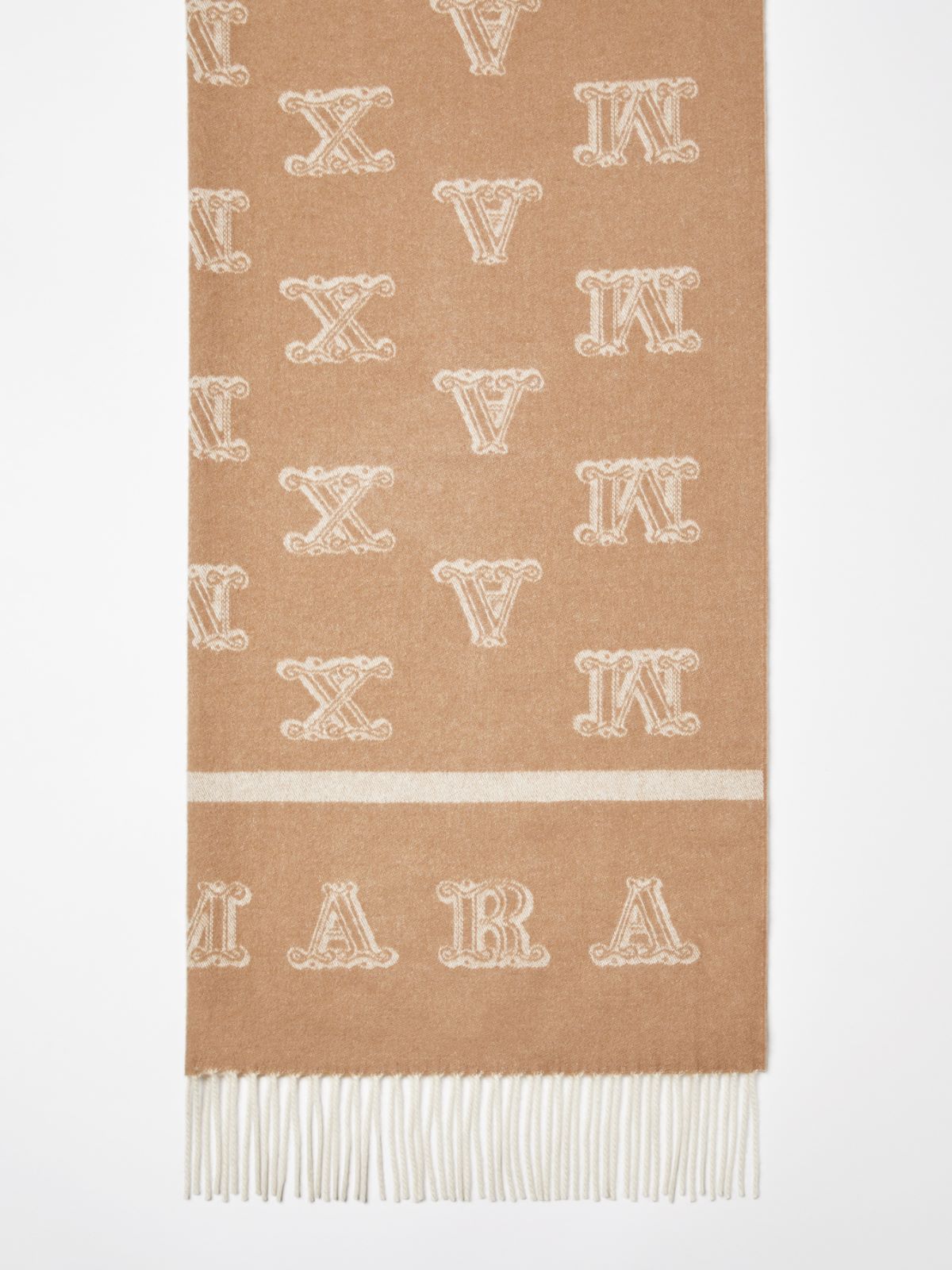 Jacquard camel colour stole