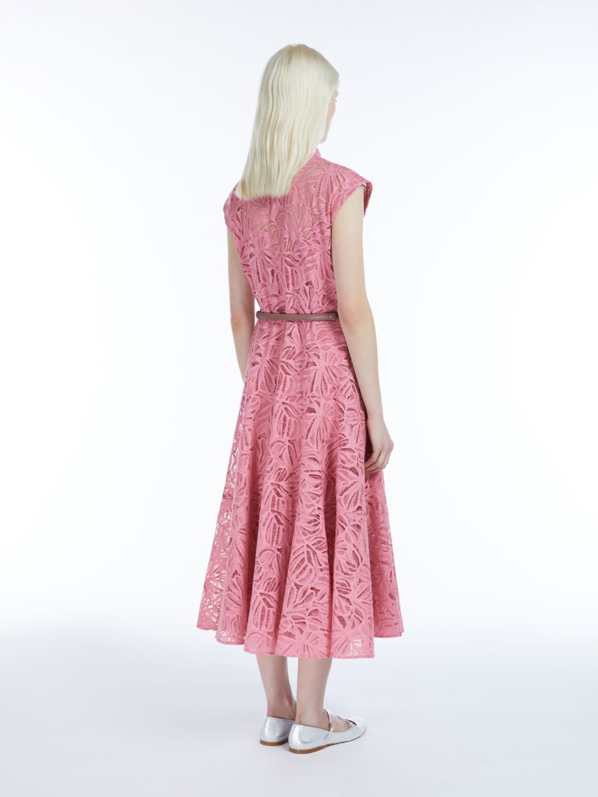 Lace dress with flounces