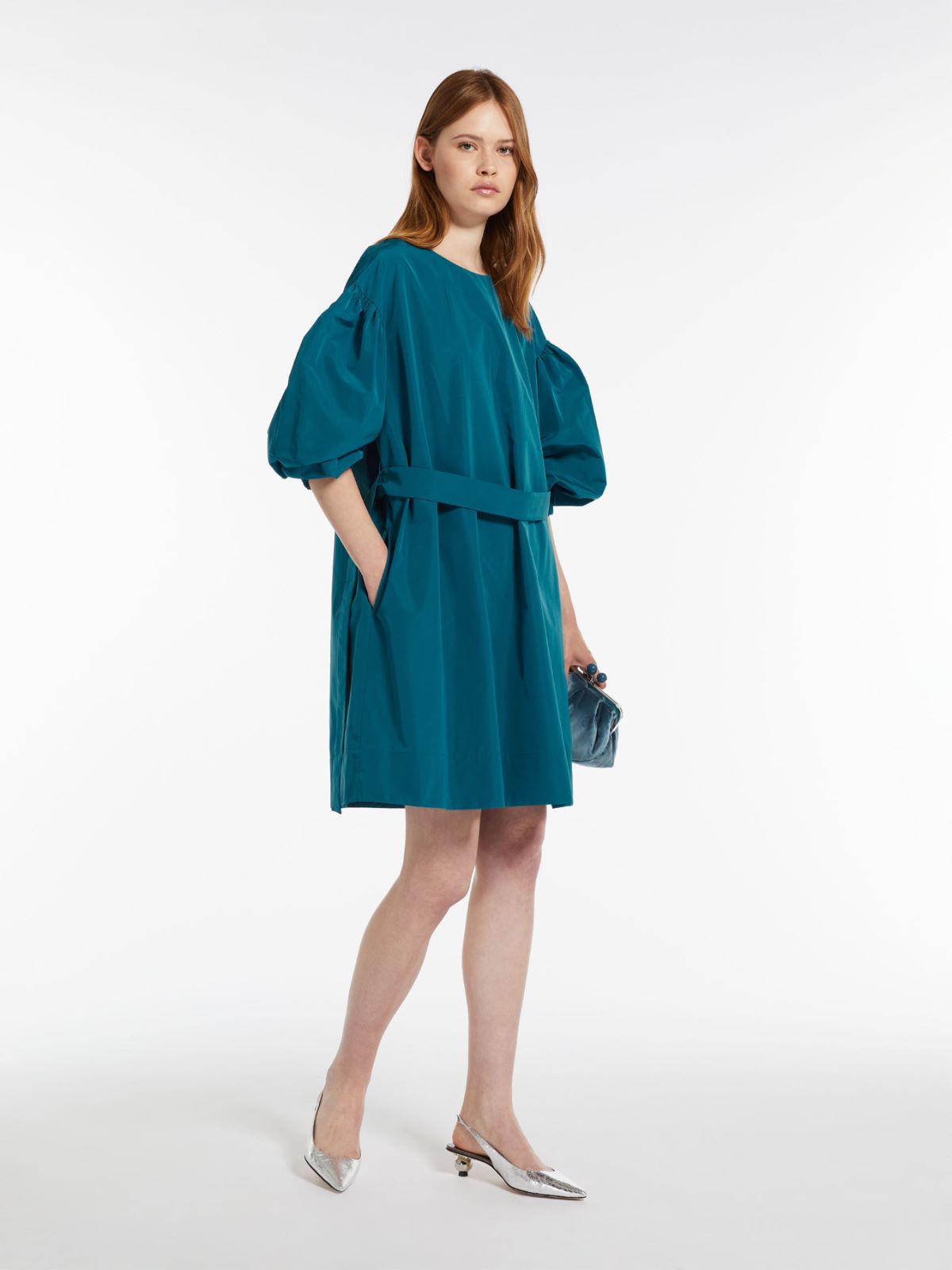 Oversized taffeta dress