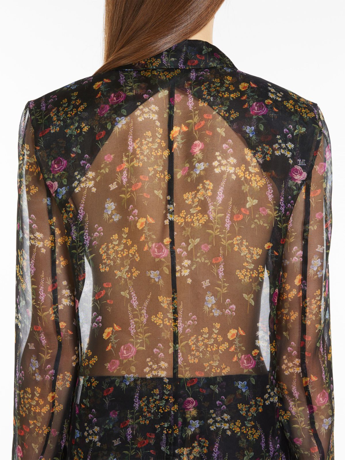 Floral silk organza blazer
