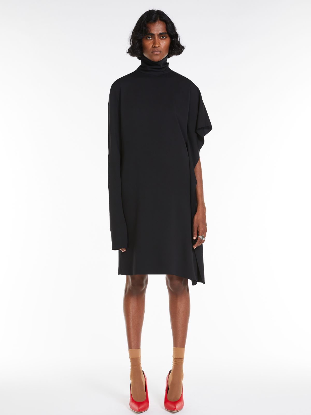 Asymmetrical stretch georgette dress