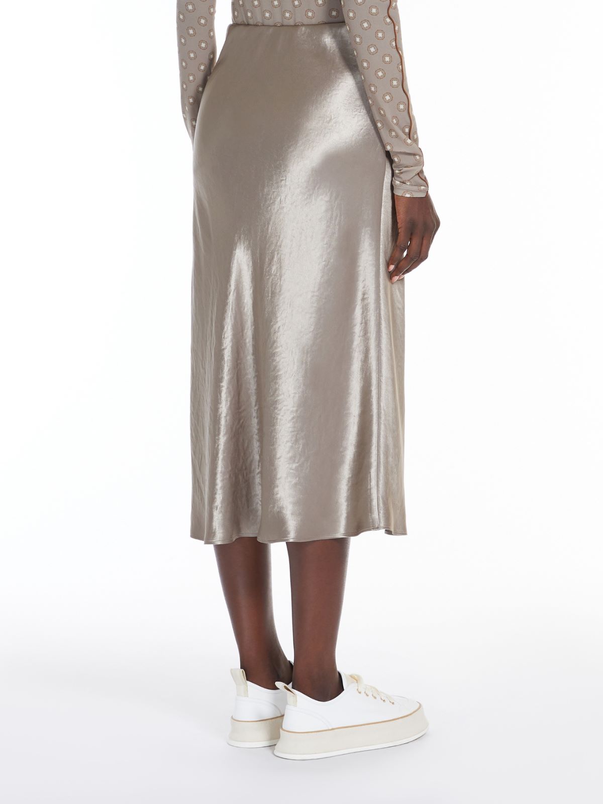 Satin midi skirt