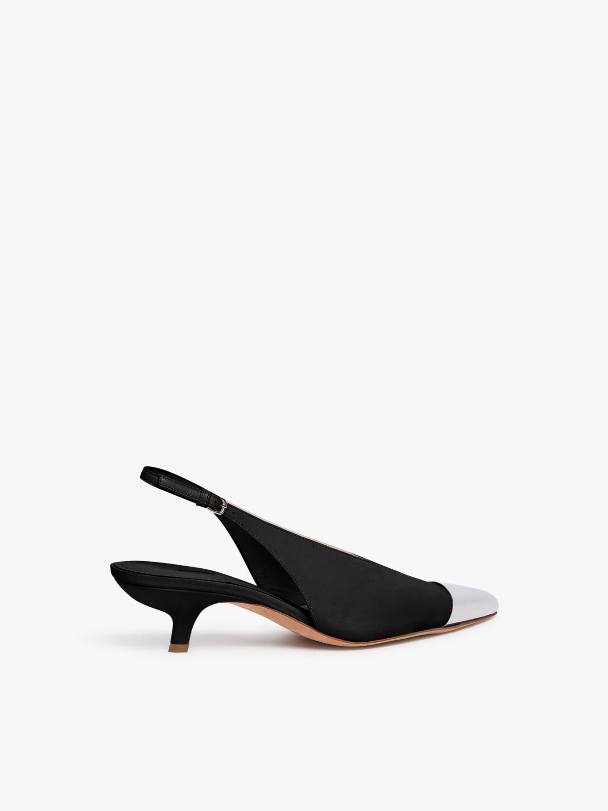 Metal-toe slingbacks