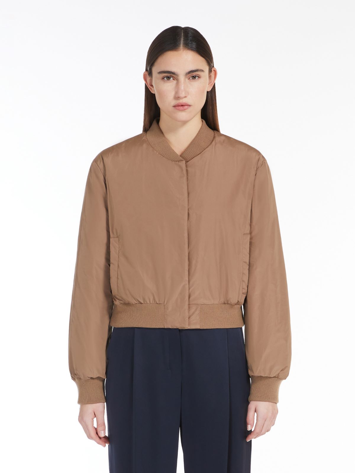 Reversible water-repellent canvas bomber jacket