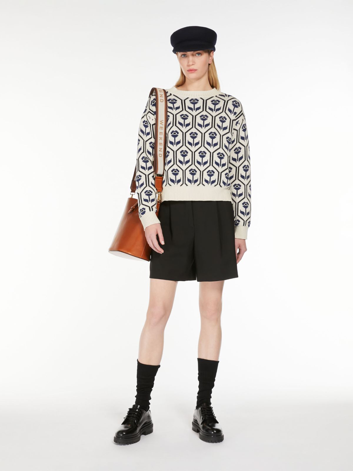 Jacquard-knit cotton sweater