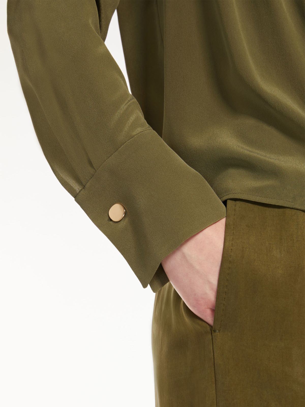 Crepe de chine wrap blouse