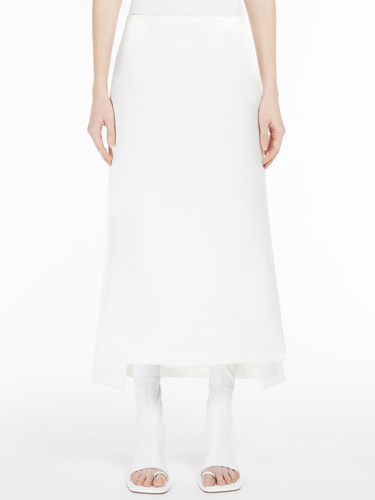 Long slit wrap-style skirt