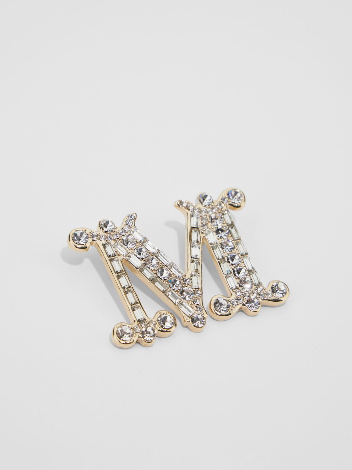 Monogram brooch with crystals