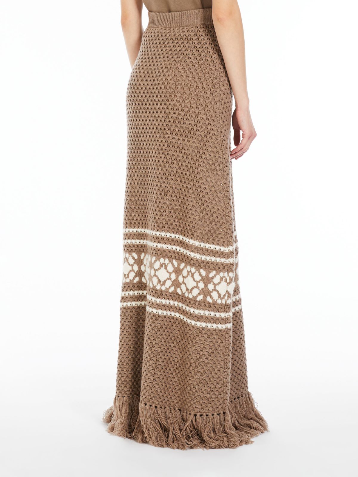 Wool and cashmere skirt with fringes