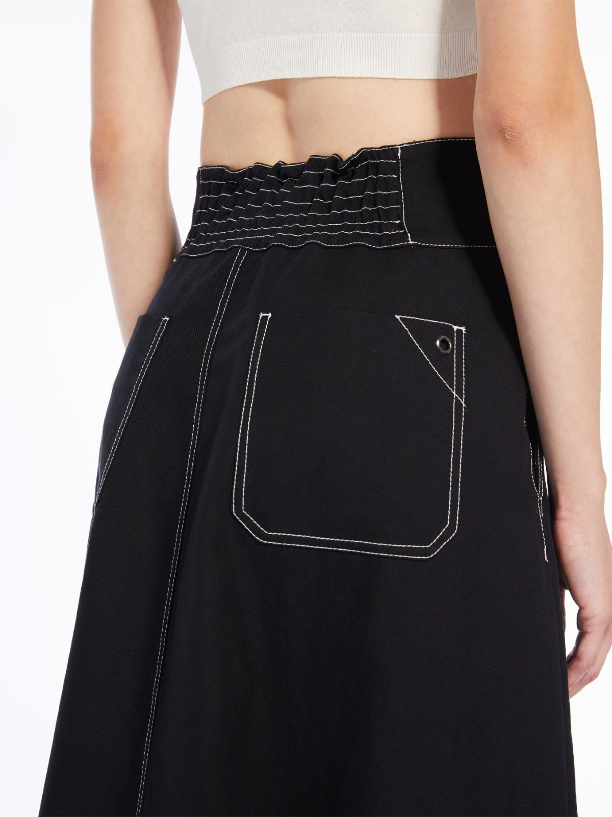 Flared skirt in cotton and linen