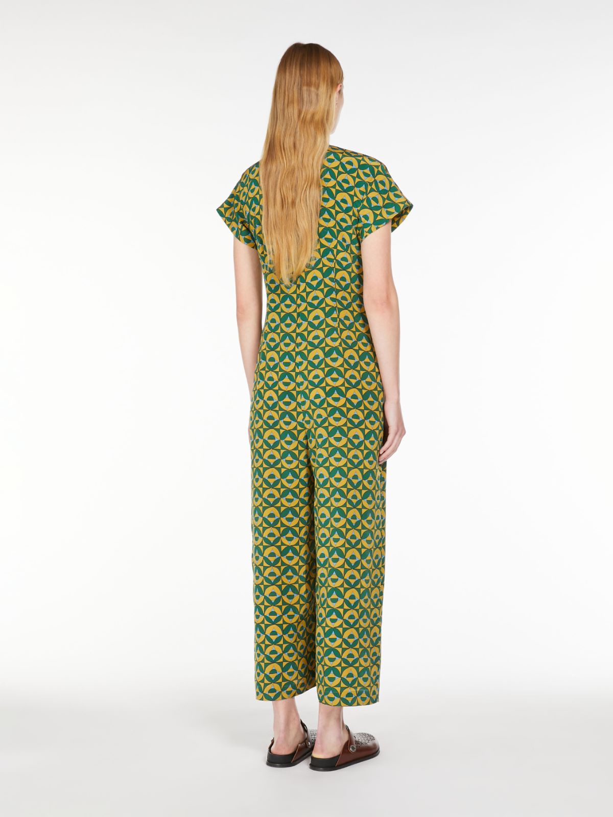 Printed silk crepe jumpsuit