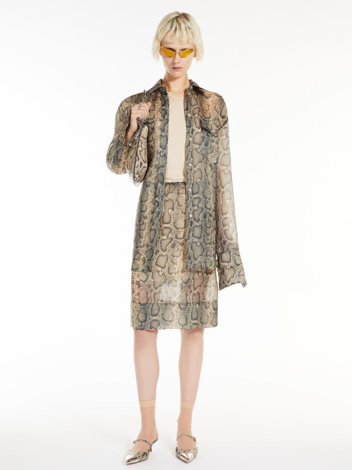 Oversized python-print tunic