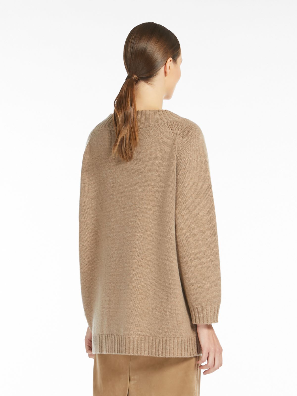 Off-the-shoulder wool and cashmere jumper