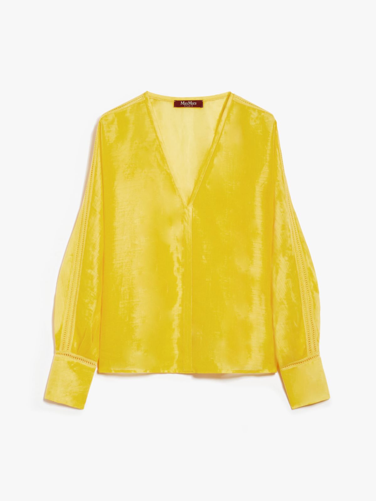 Ramie gauze and lace blouse