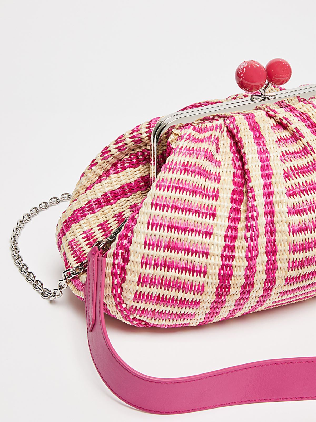 Medium raffia-look jacquard Pasticcino Bag