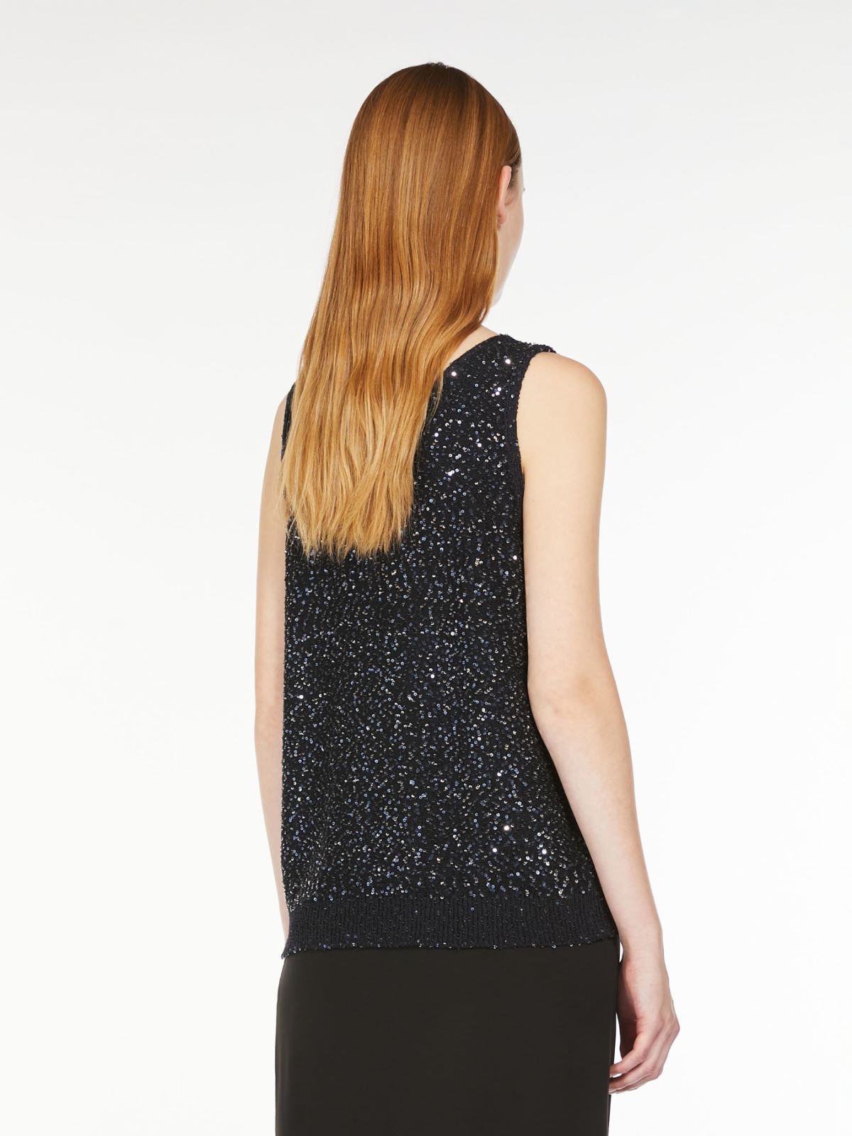 Relaxed-fit sequin top