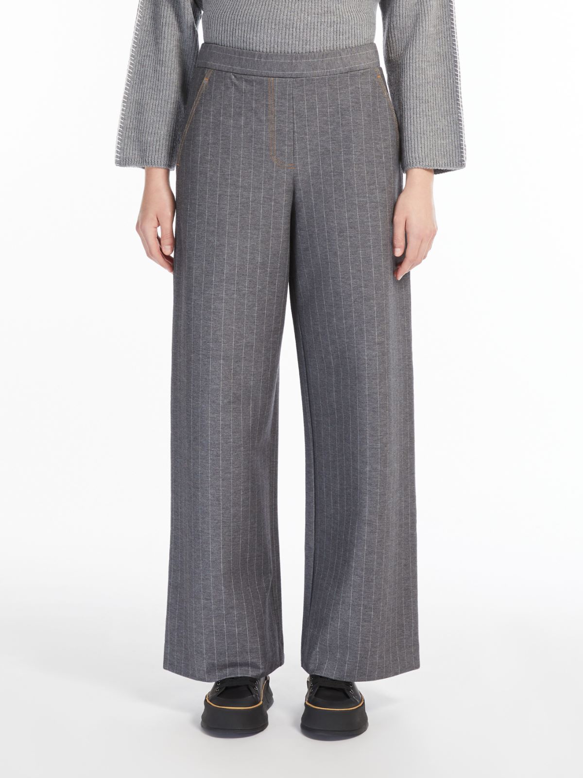 Wide jersey trousers