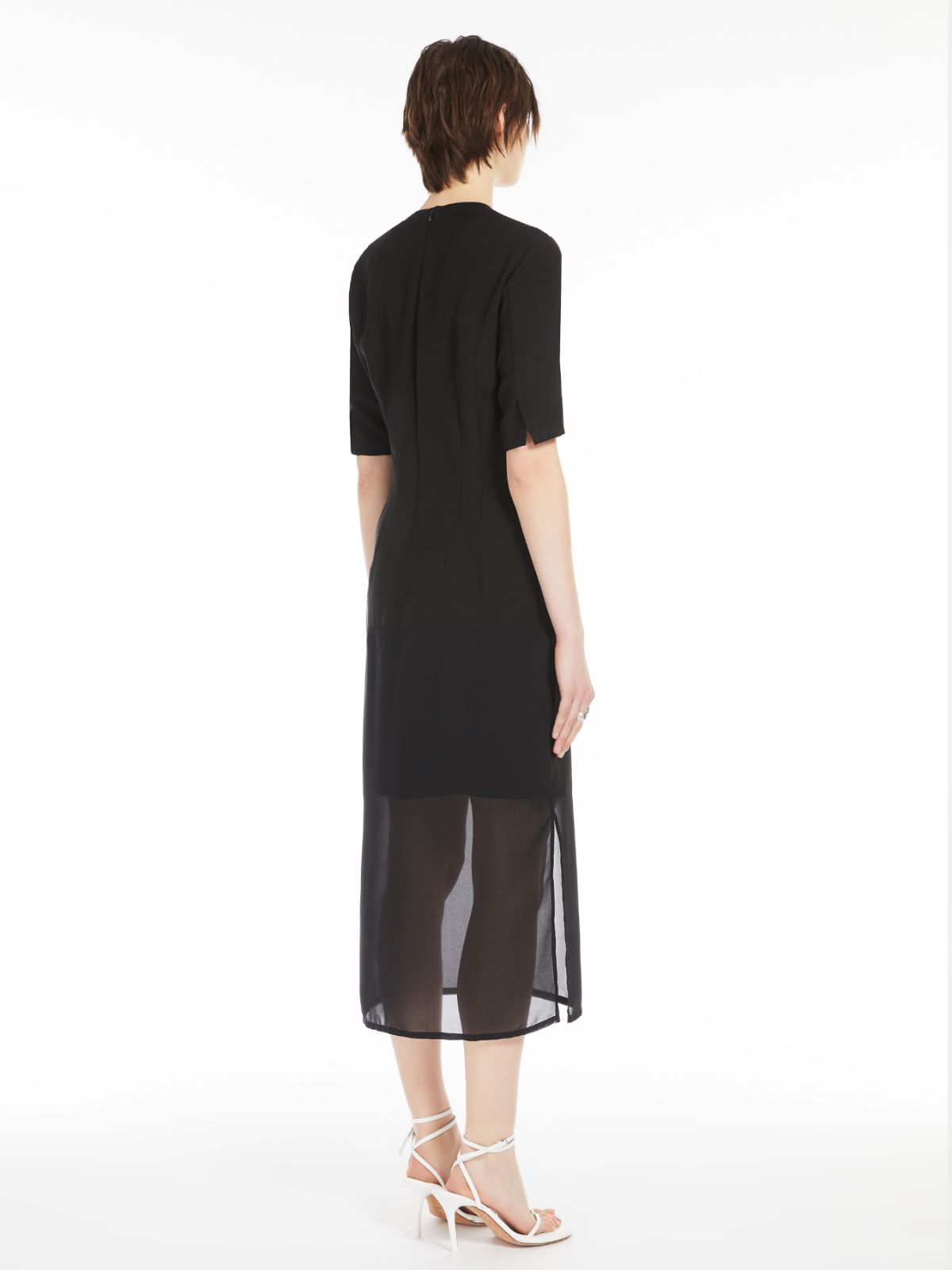 Dress with chiffon insert