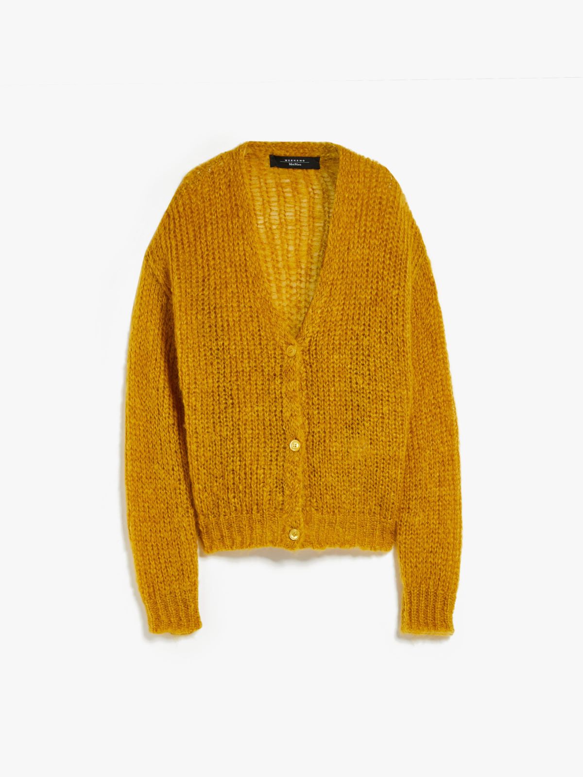 Oversized rib-knit mohair cardigan