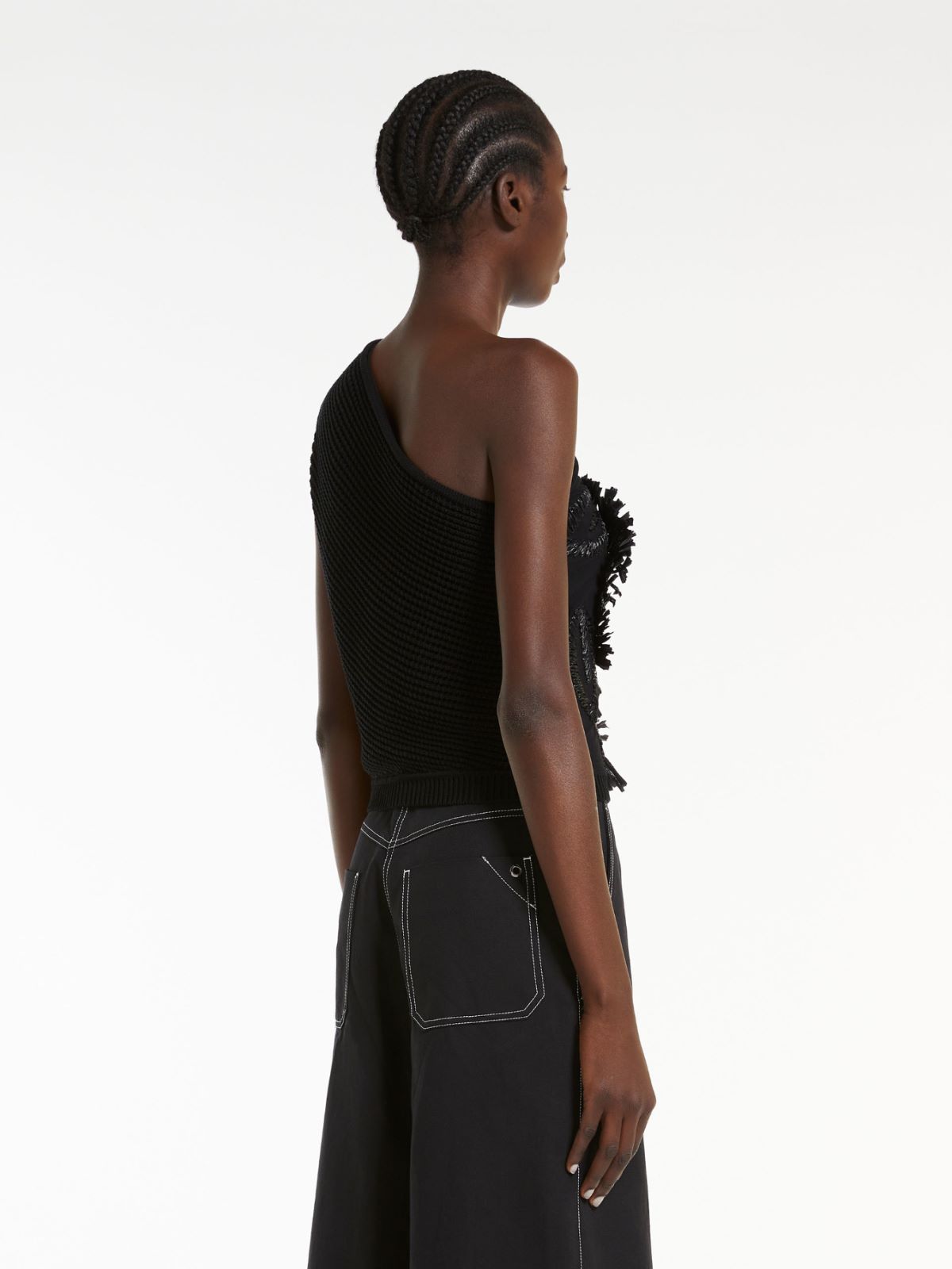 One-shoulder knit top