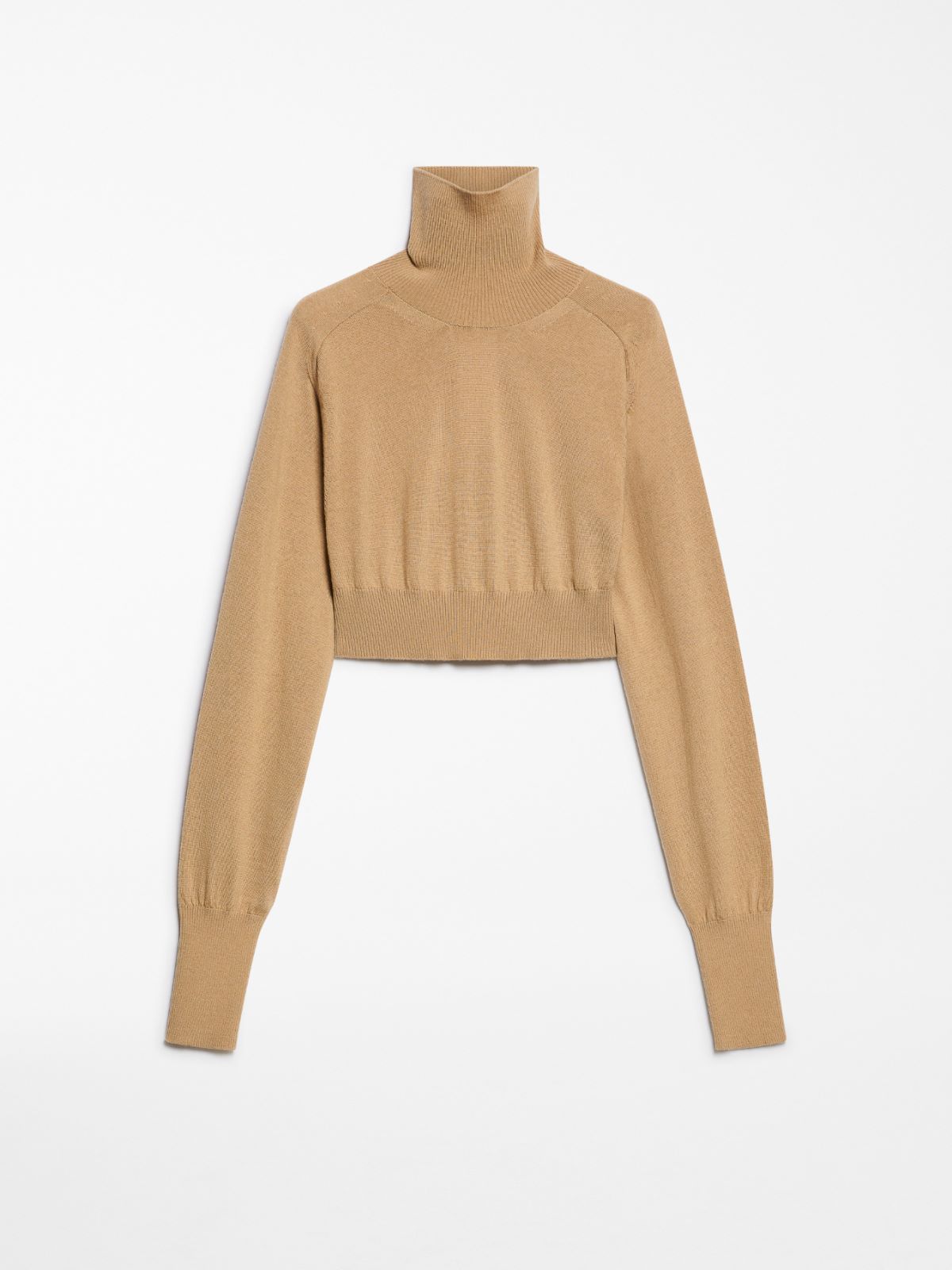 Cropped mock polo-neck sweater
